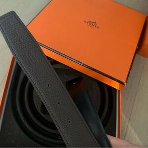 Hermès 32mm Constance Belt Strap Size 80 Reversible Noir/Macassar